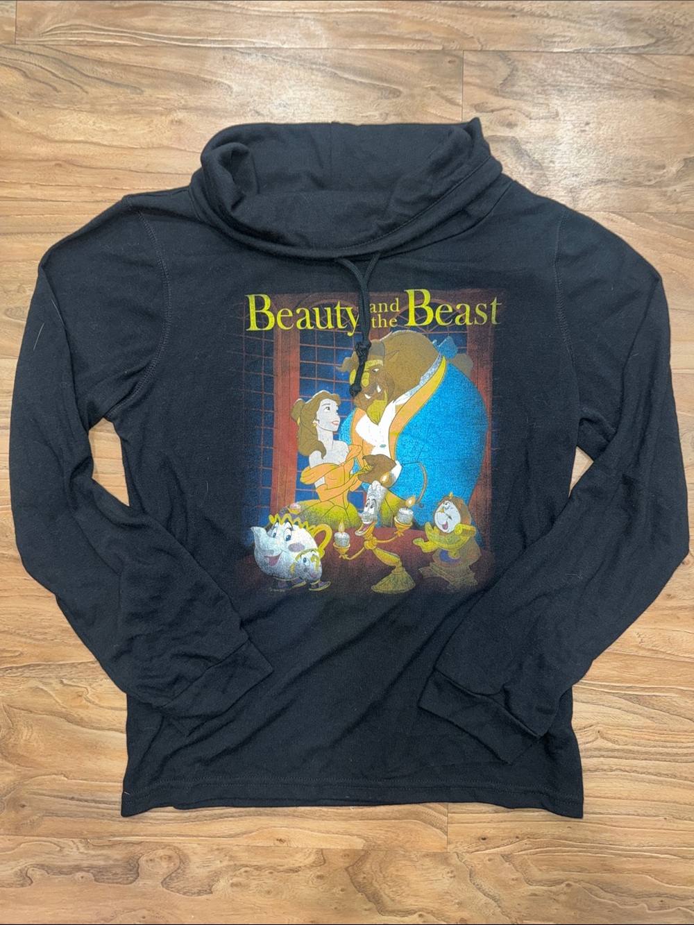 Disney Black Beauty and the Beast Cowl-Neck Graphic Turtleneck